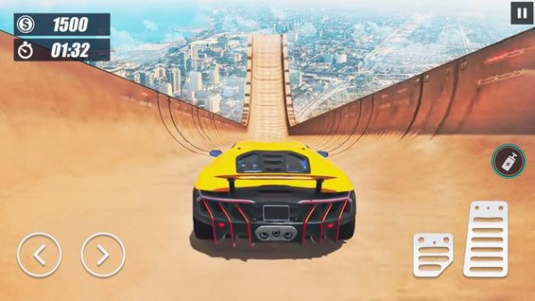 疯狂的汽车特技巨型坡道游戏截图