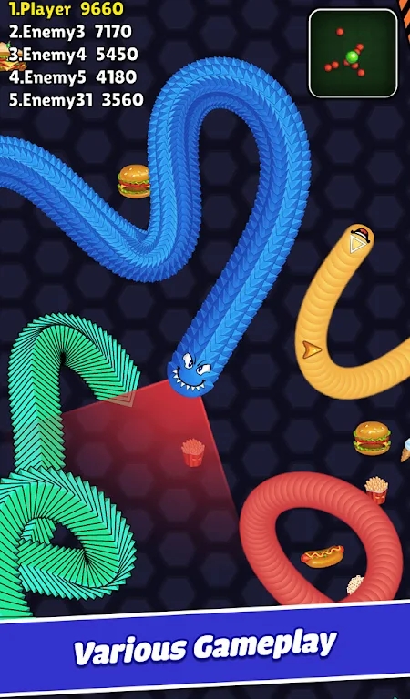 蠕虫io滑蛇竞技场游戏截图