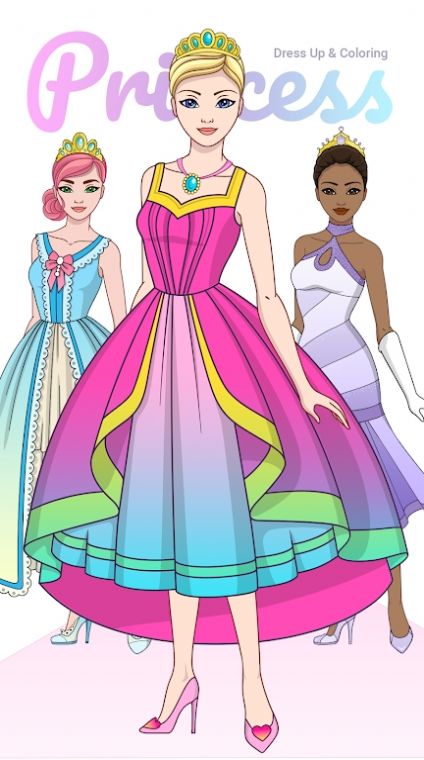 公主装扮和着色游戏截图