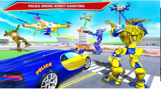 警车机器人汽车游戏截图