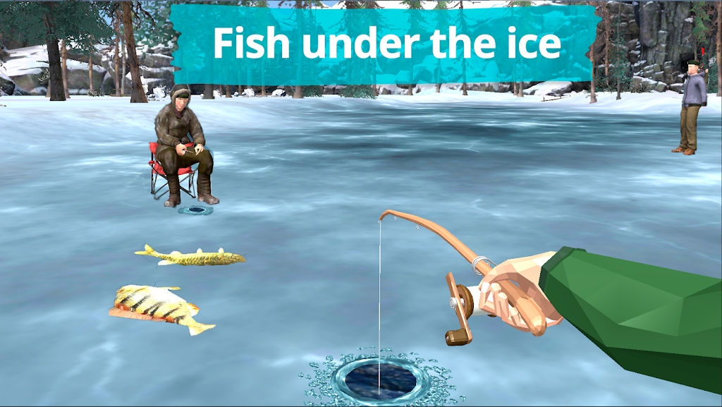 冬季湖泊钓鱼模拟游戏截图